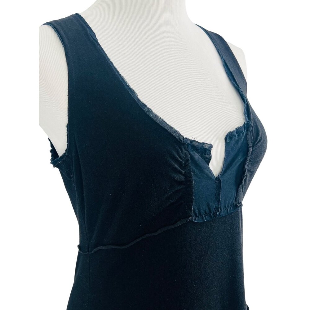 Free People Black Sleeveless V-Neck & Open Back w/Tie Detail Raw Hem Dress - Picture 5 of 13